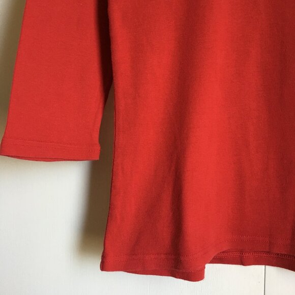 Ralph Lauren Red Eyelet Cotton Tunic Neck Shirt - Picture 4 of 16